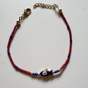 Handmade evil eye fish Turkish bracelet